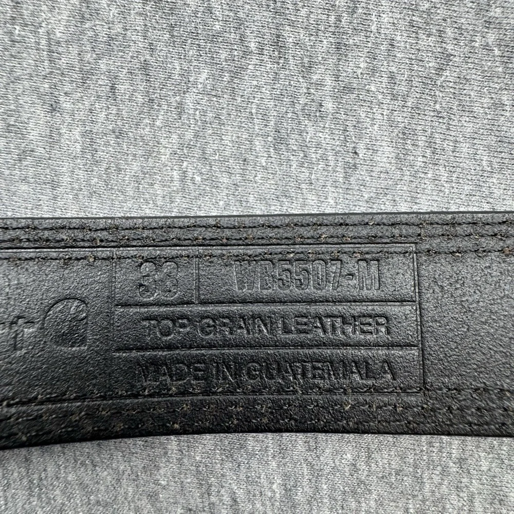 Carhartt Belt Black Triple Stitch Leather Work Mens Sz 38 WB5507-M